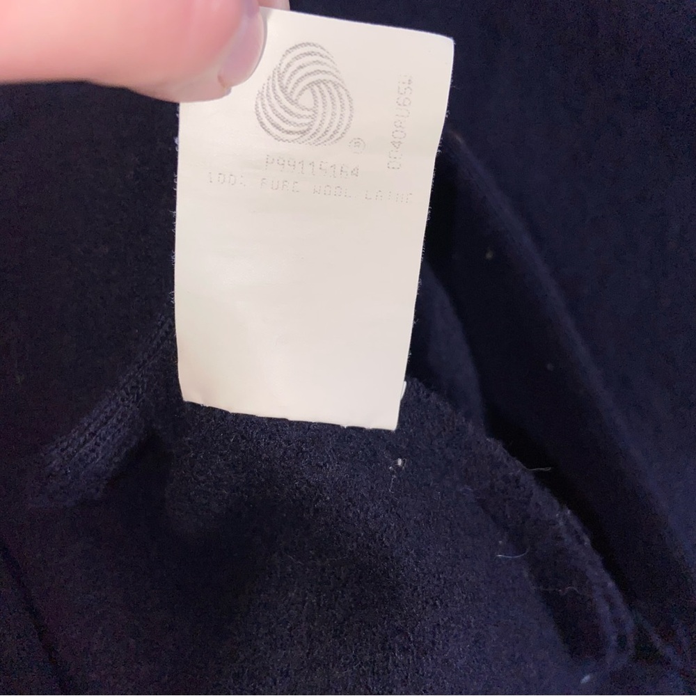 Geiger Wool Jacket Womens Size 42 Collared Sweater Gold Buttons Navy Blue - Picture 12 of 12